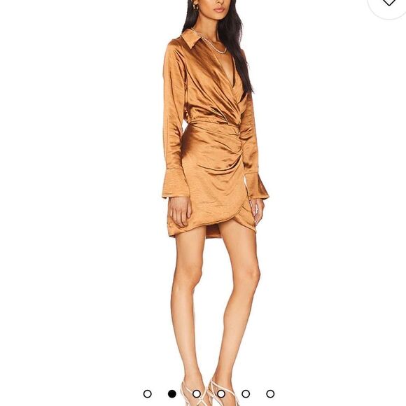 NWT LINE & DOT Bella Mini Dress In Camel Small Revolve - Picture 14 of 14